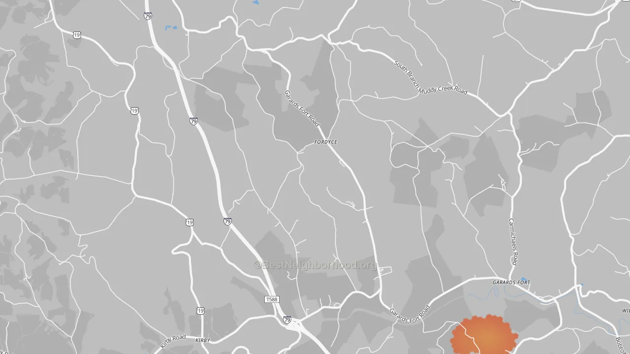 Bike Grade map of Fordyce, PA