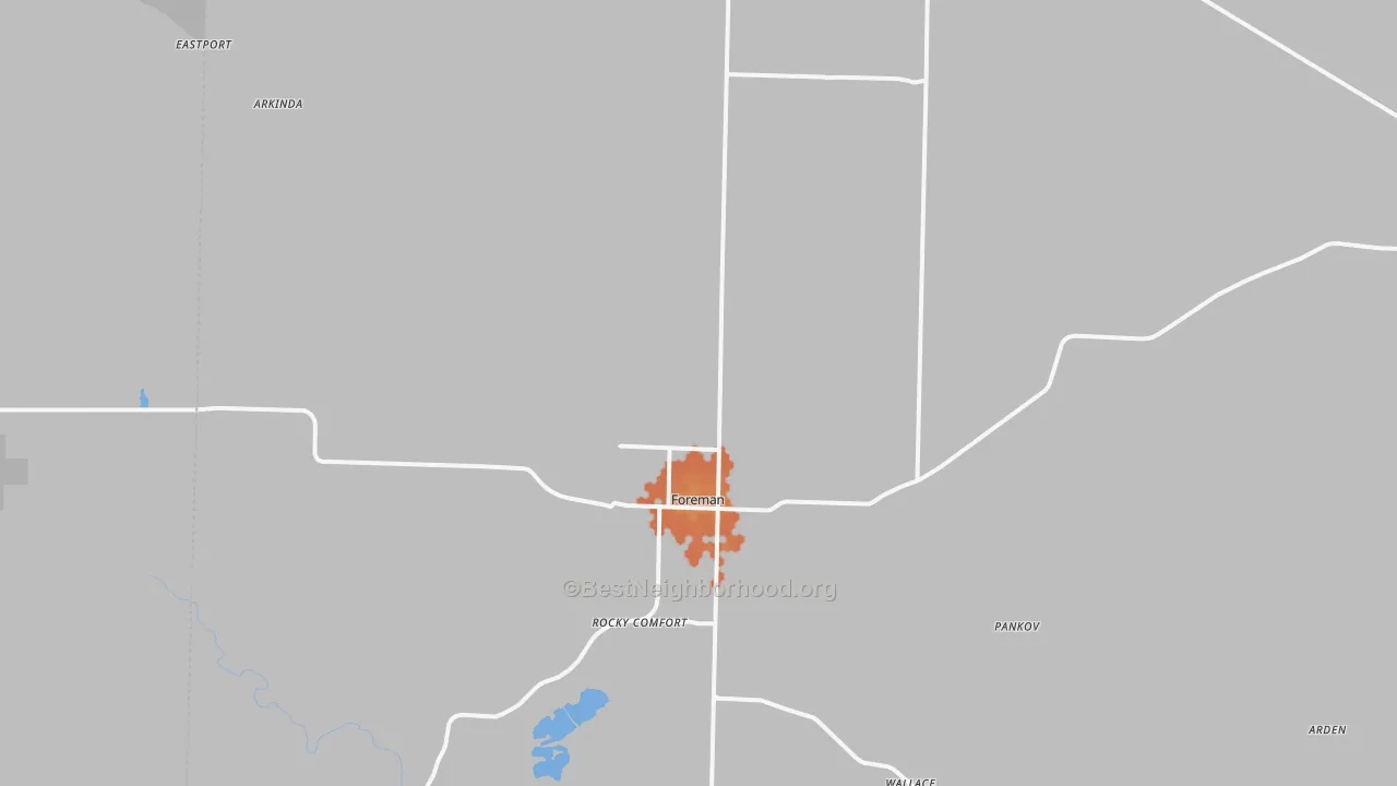 Bike Grade map of Foreman, AR