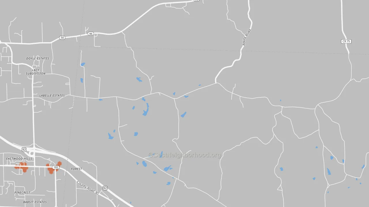 Bike Grade map of Forest, AL