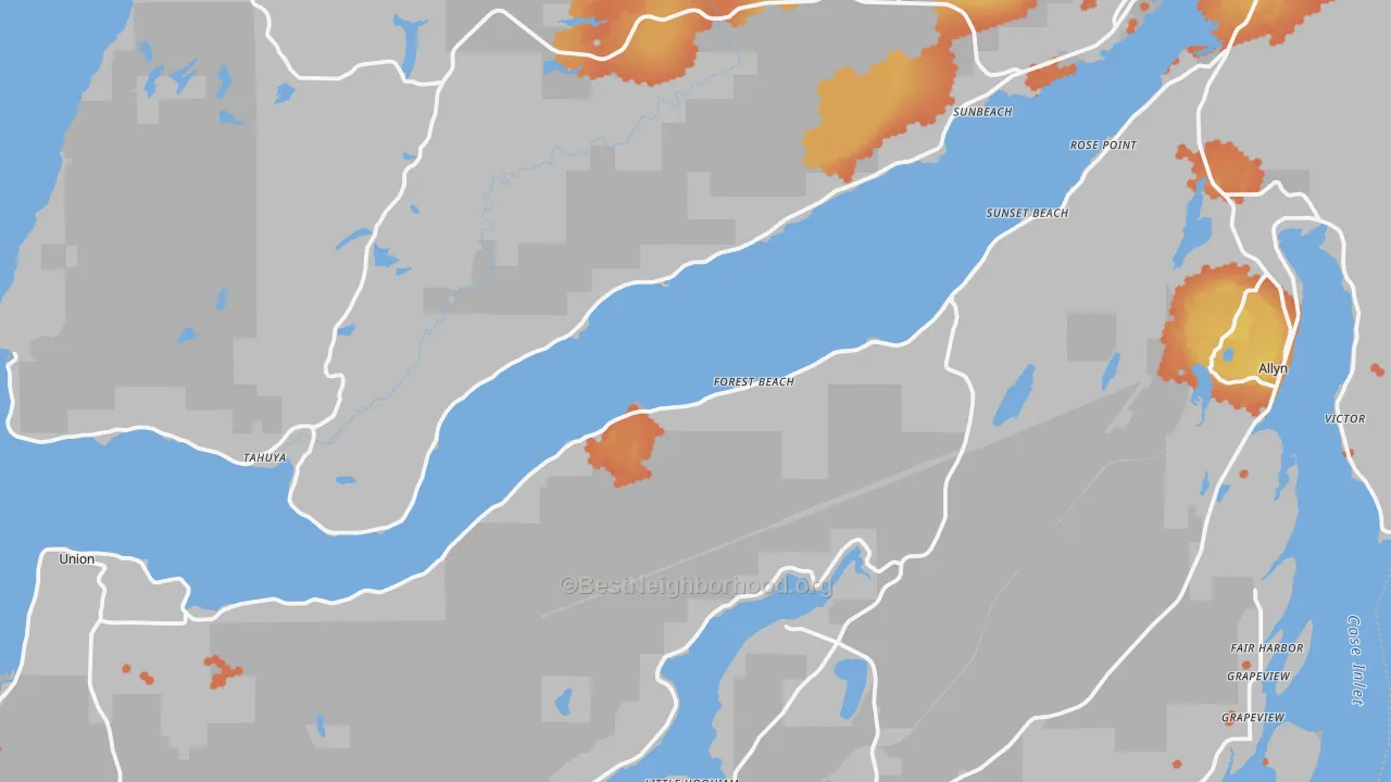 Bike Grade map of Forest Beach, WA