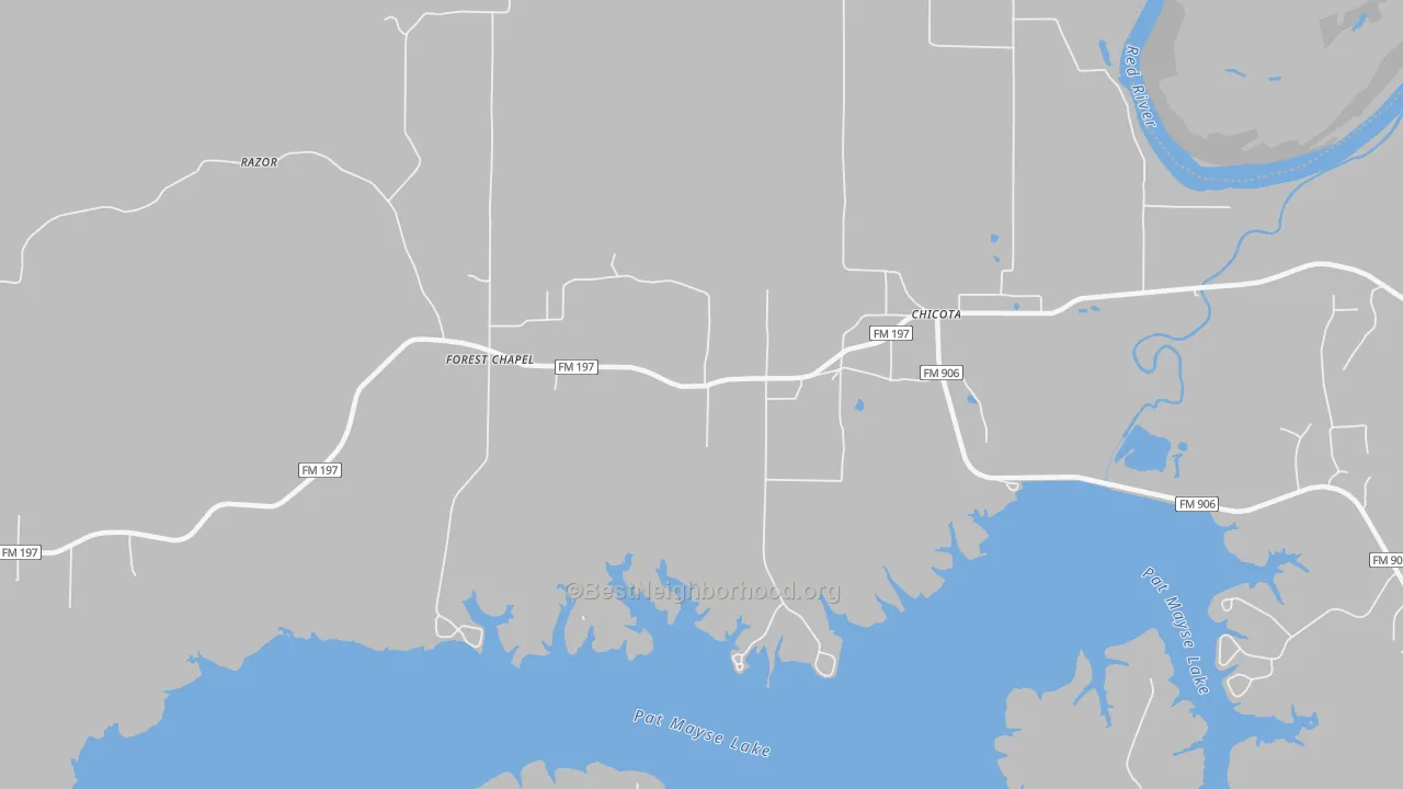 Bike Grade map of Forest Chapel, TX