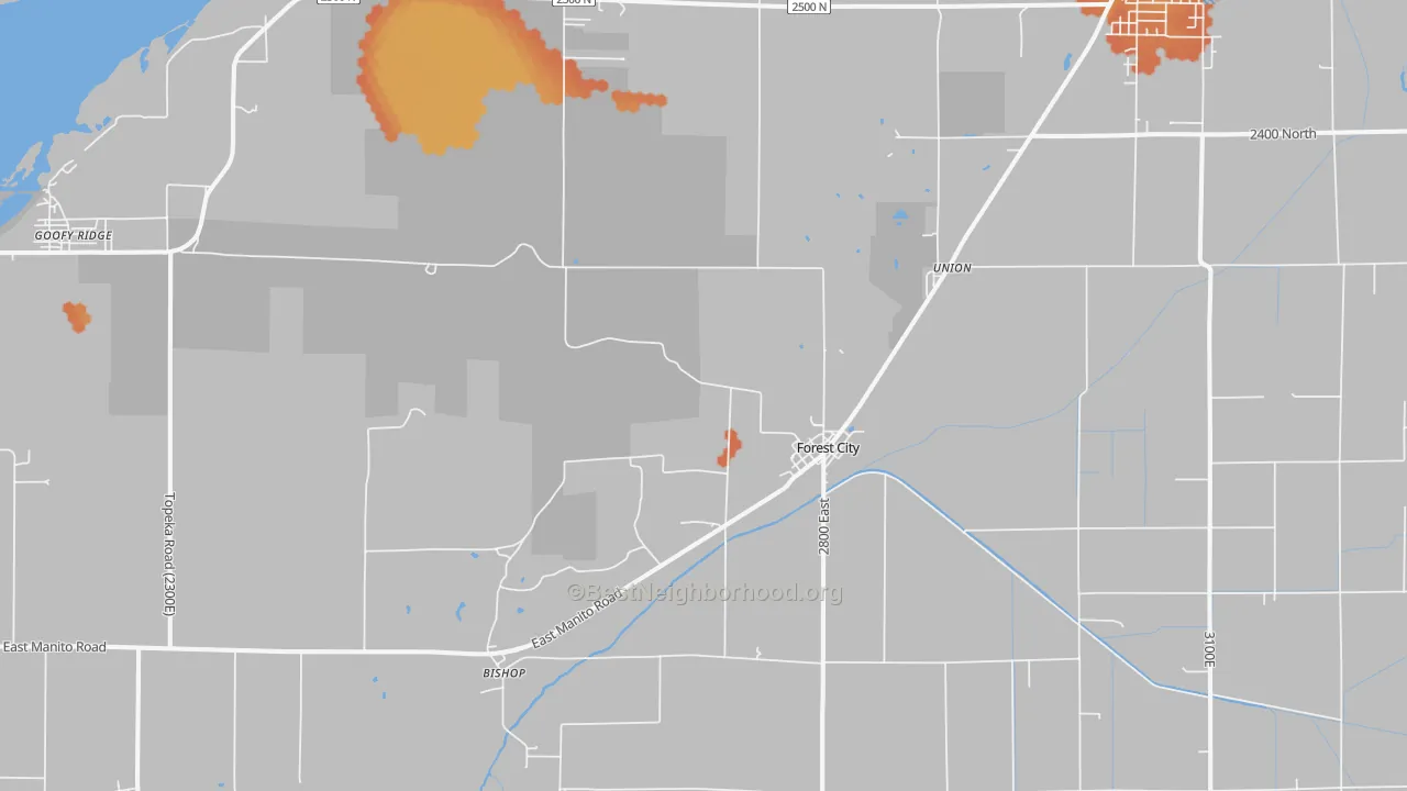 Bike Grade map of Forest City, IL