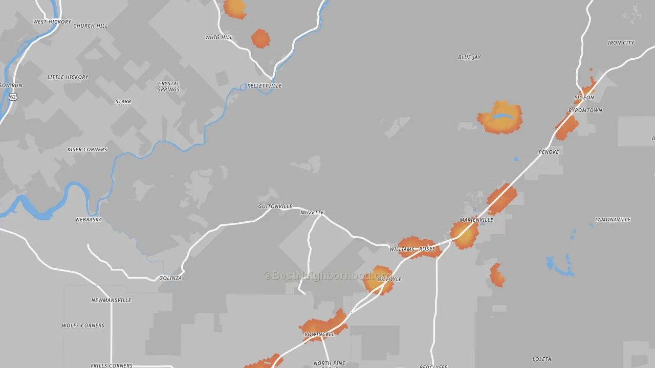 Bike Grade map of Forest County, PA