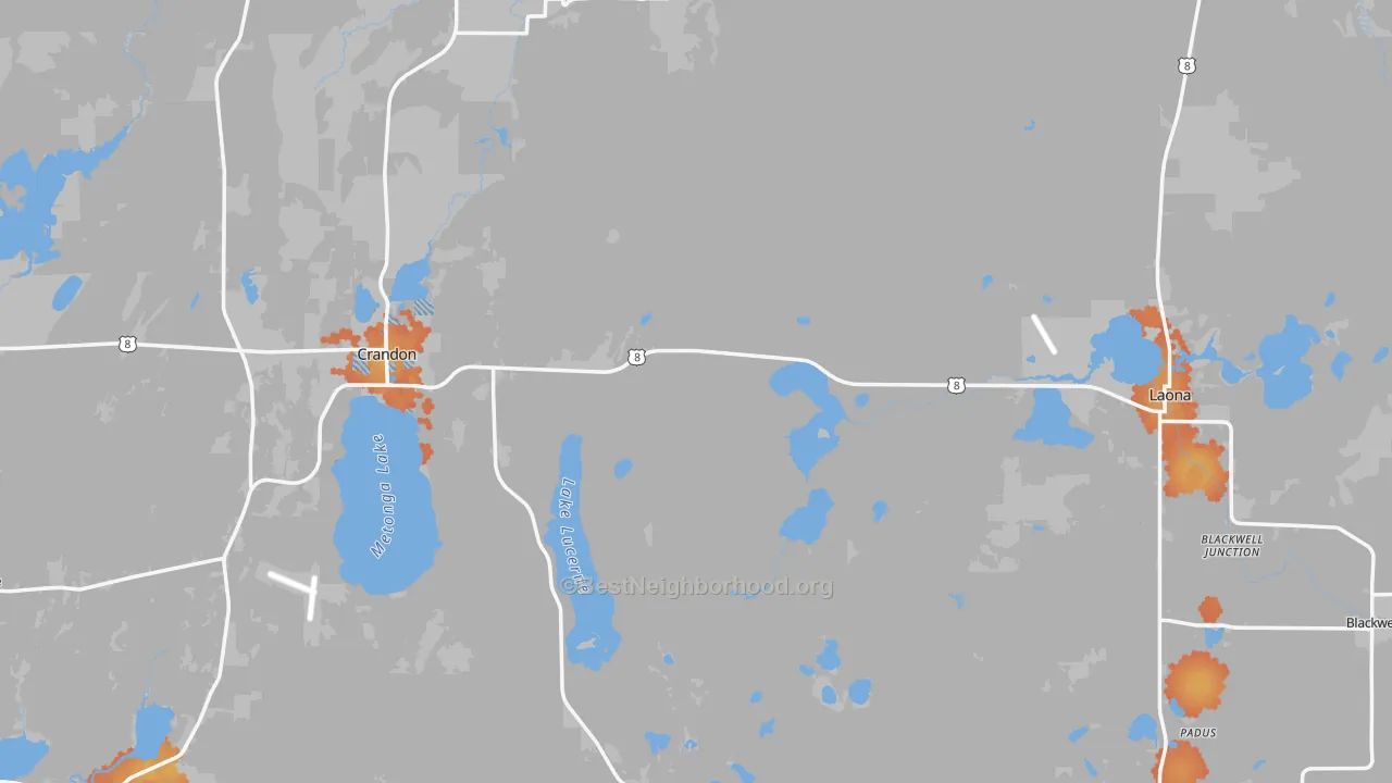 Bike Grade map of Forest County, WI