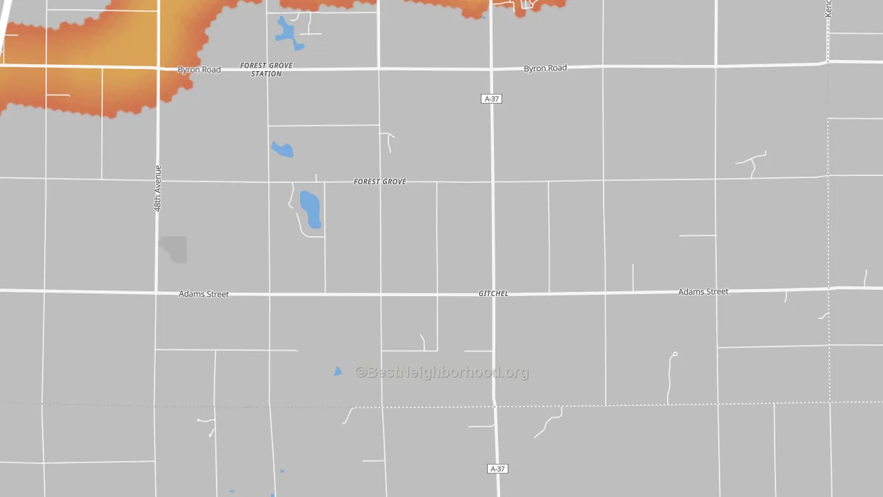 Bike Grade map of Forest Grove, MI