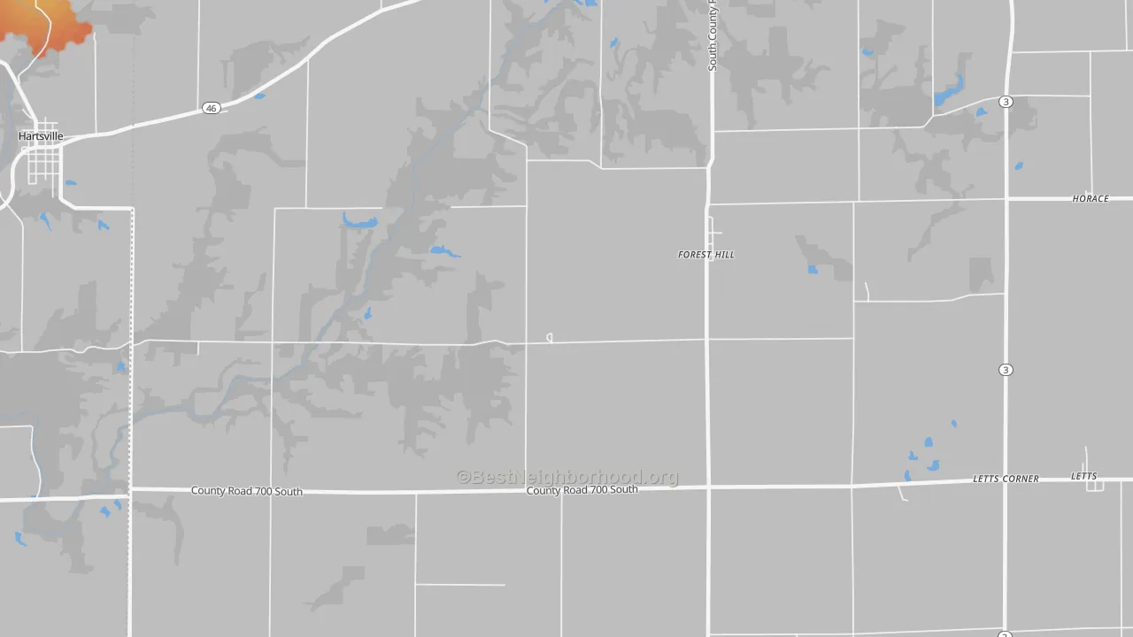 Bike Grade map of Forest Hill, IN