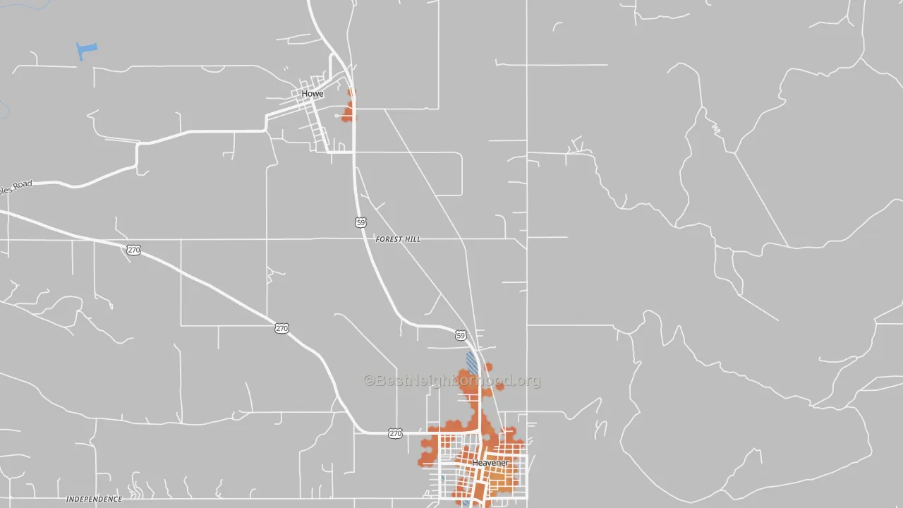 Bike Grade map of Forest Hill, OK