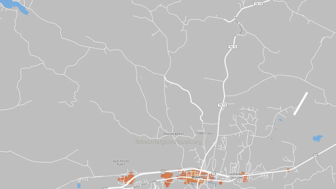 Bike Grade map of Forest Hill, TN