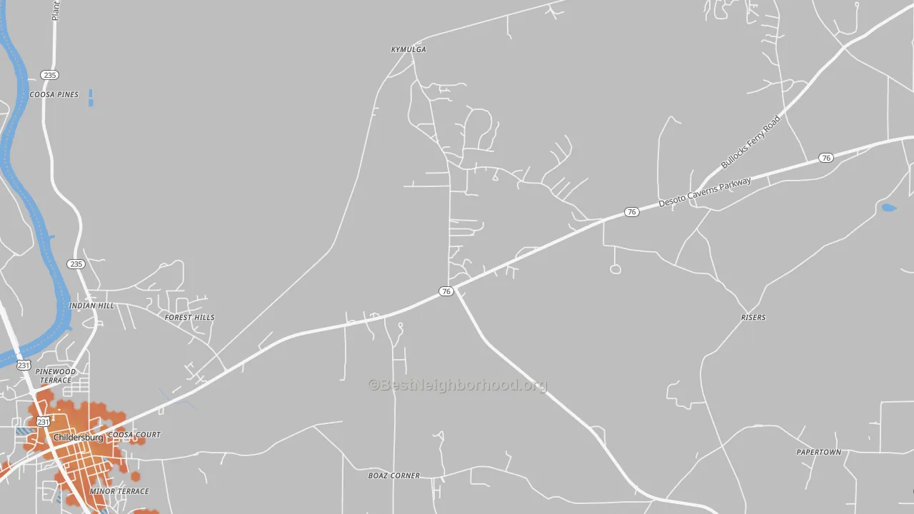 Bike Grade map of Forest Hills, AL