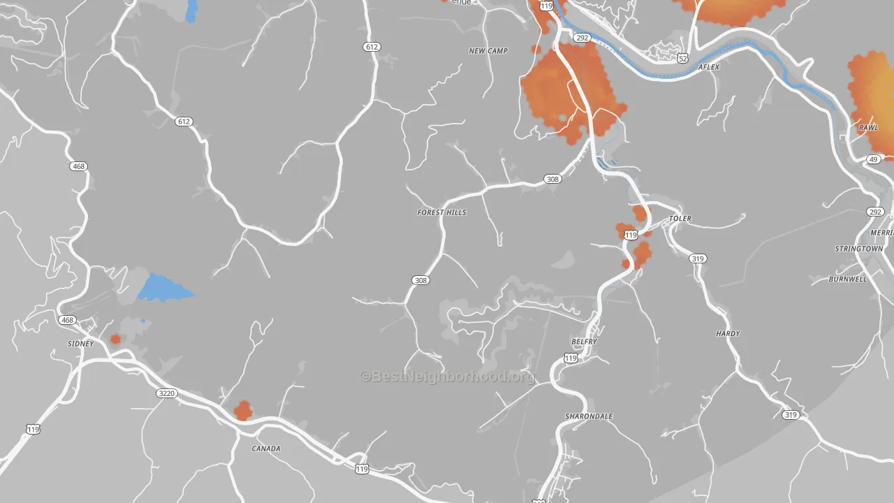 Bike Grade map of Forest Hills, KY