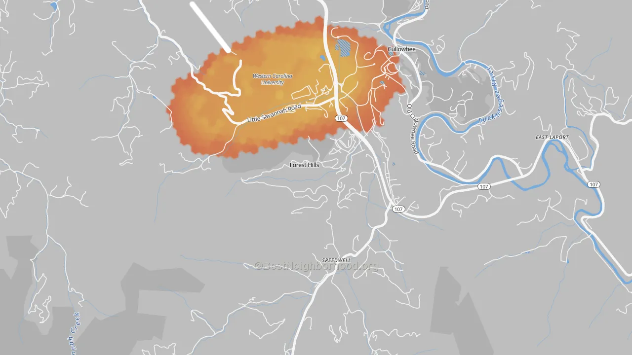 Bike Grade map of Forest Hills, NC