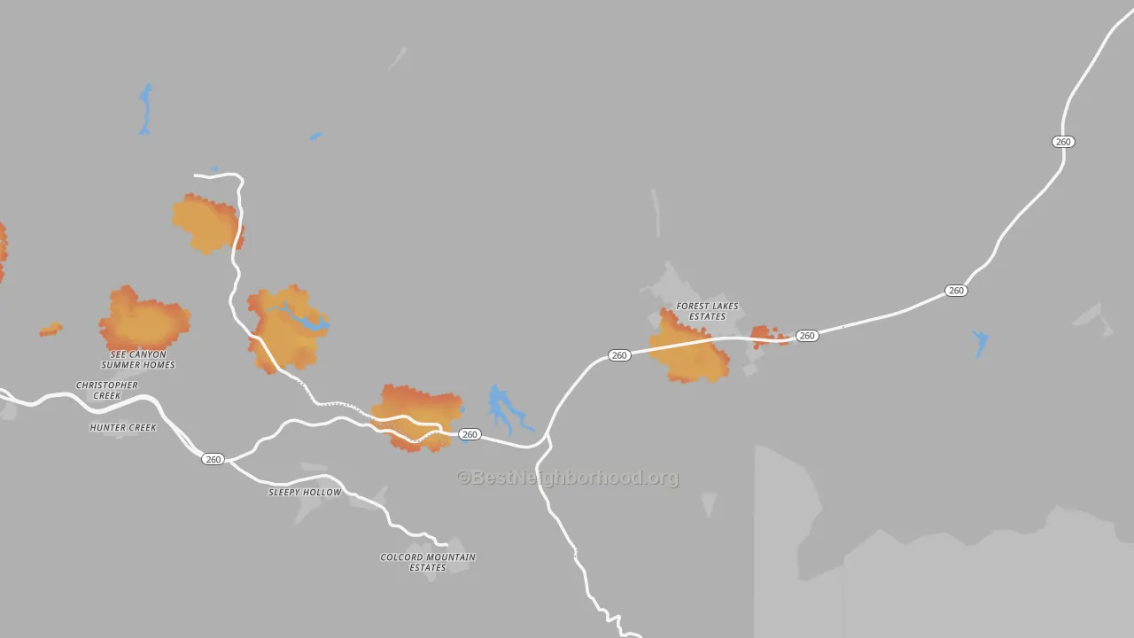 Bike Grade map of Forest Lakes, AZ