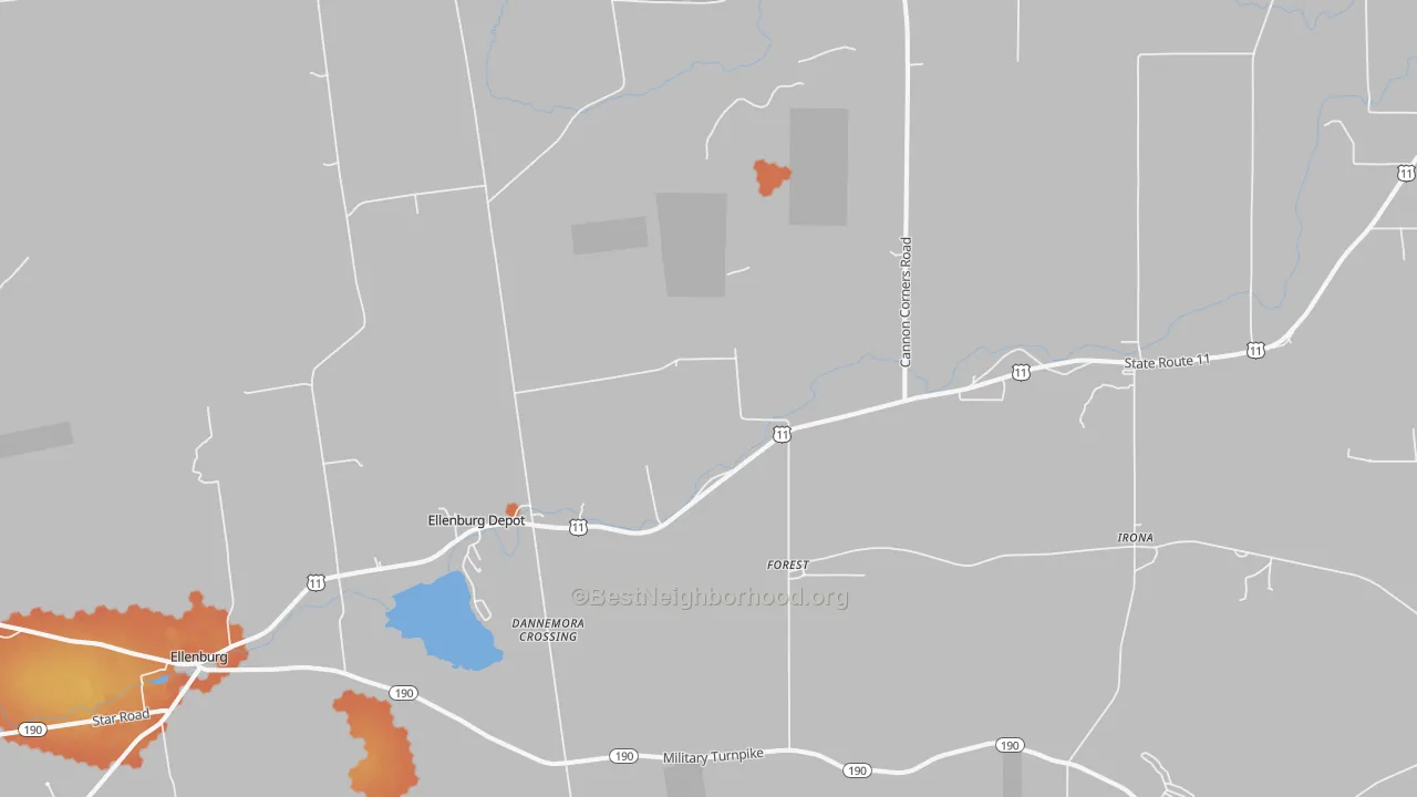 Bike Grade map of Forest, NY