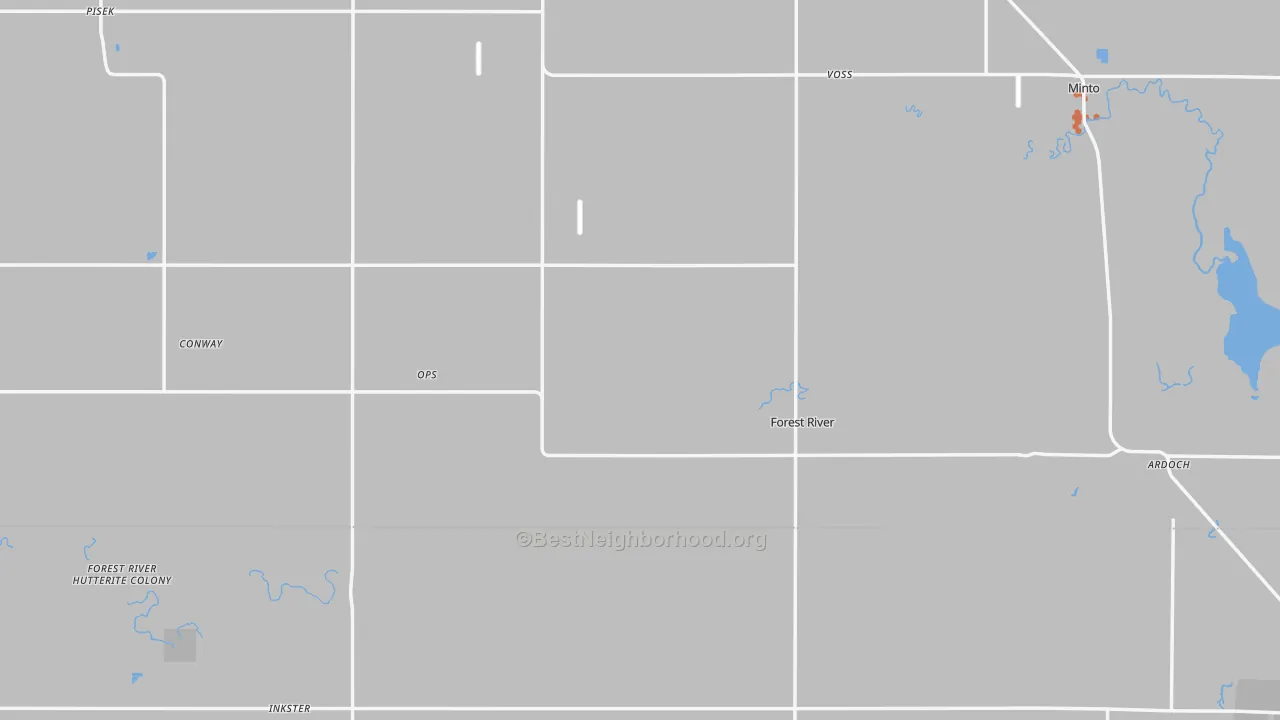 Bike Grade map of Forest River, ND