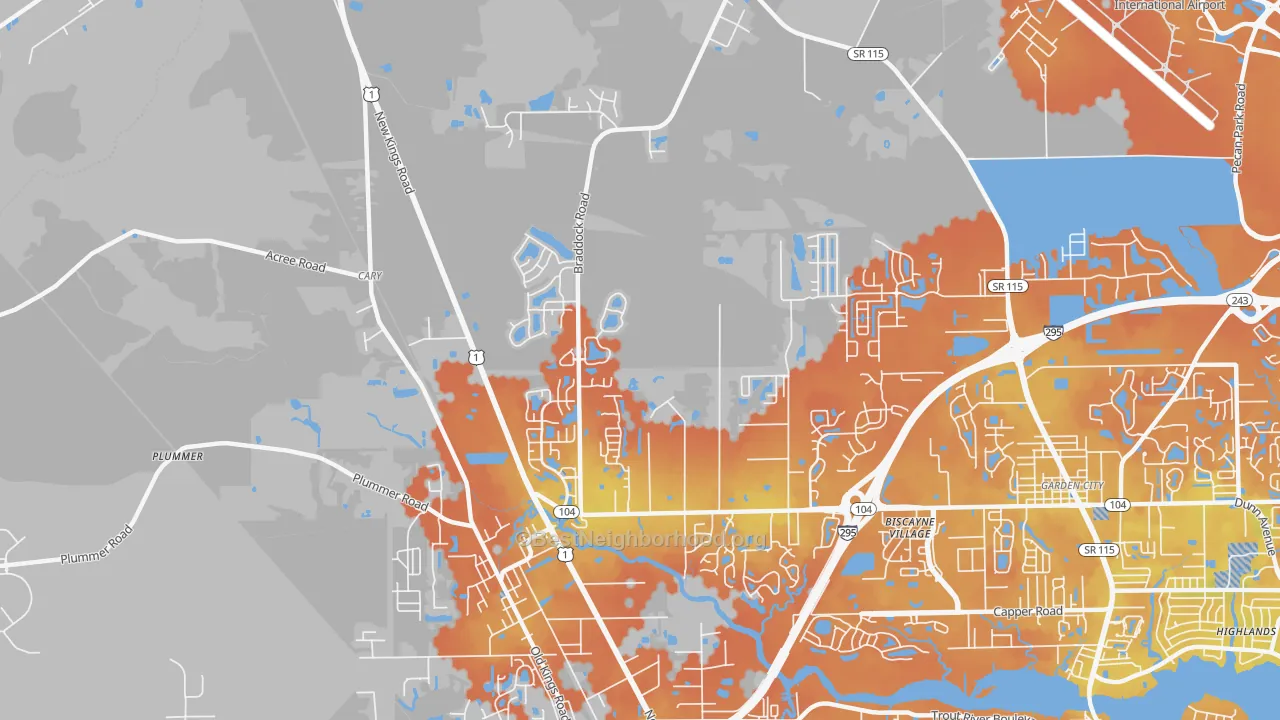 Bike Grade map of Forest Trails, Jacksonville, FL