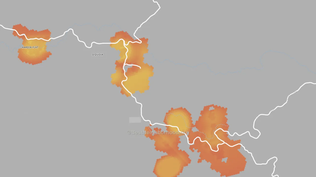 Bike Grade map of Foresta, CA