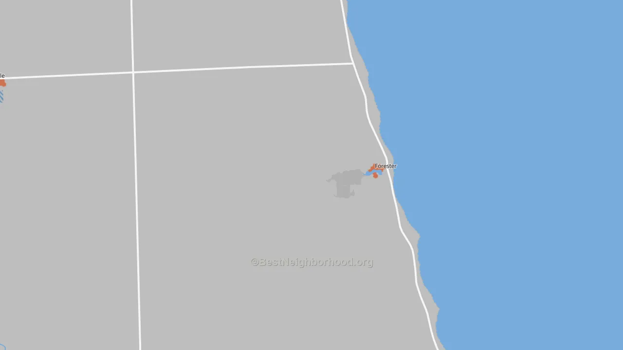 Bike Grade map of Forester, MI