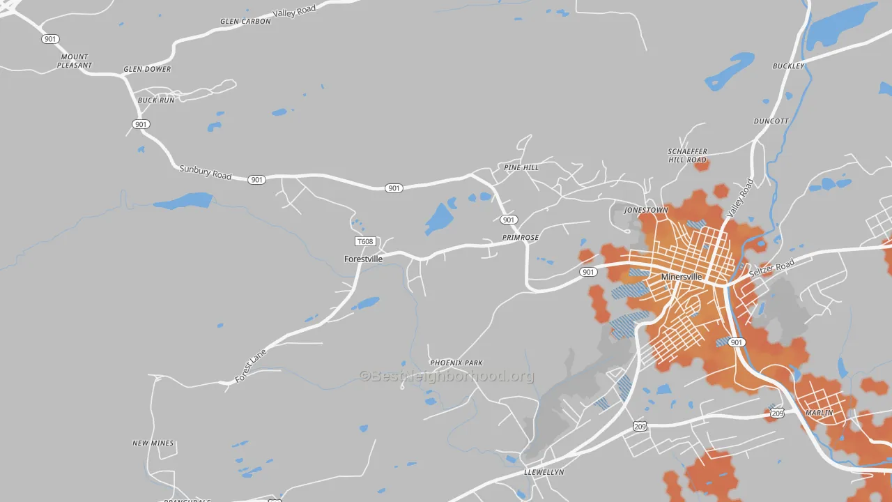 Bike Grade map of Forestville, PA