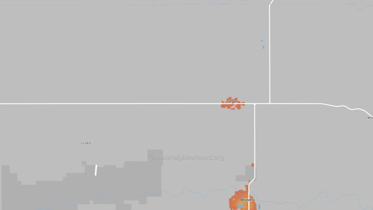 Bike Grade map of Forgan, OK