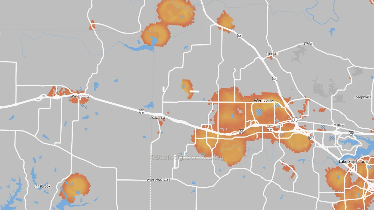 Bike Grade map of Foristell, MO