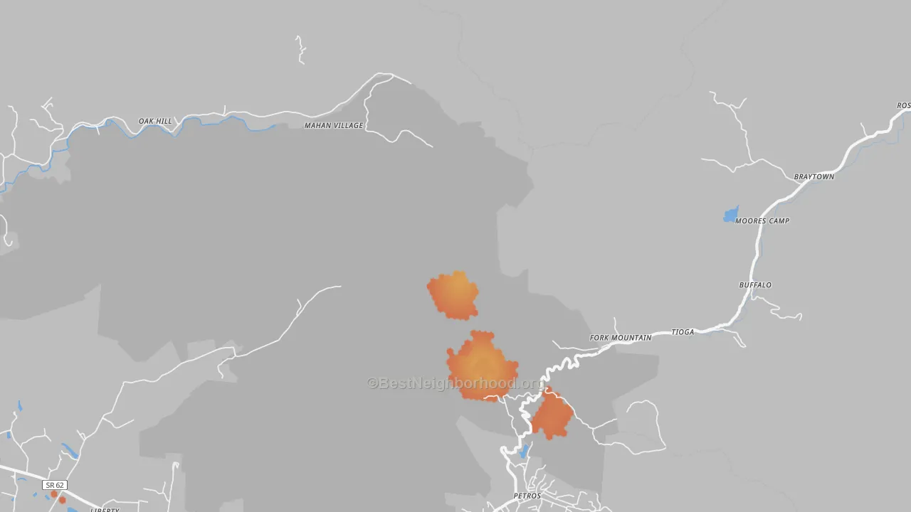 Bike Grade map of Fork Mountain, TN