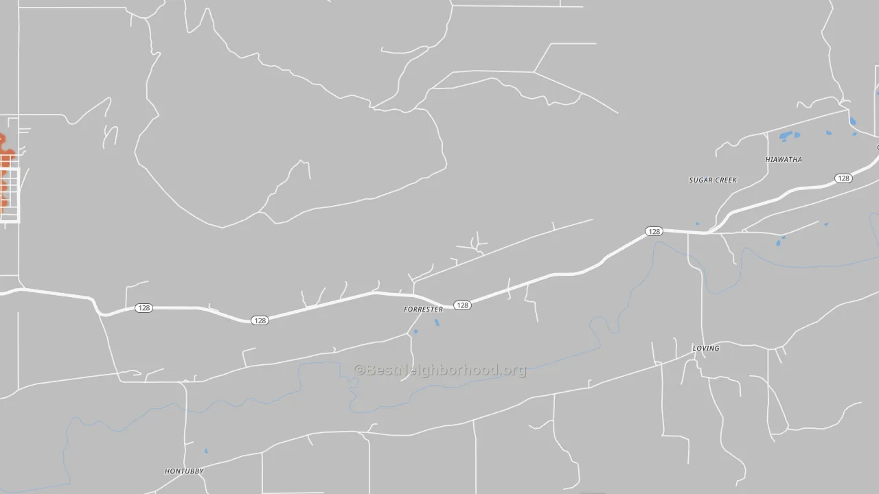 Bike Grade map of Forrester, OK