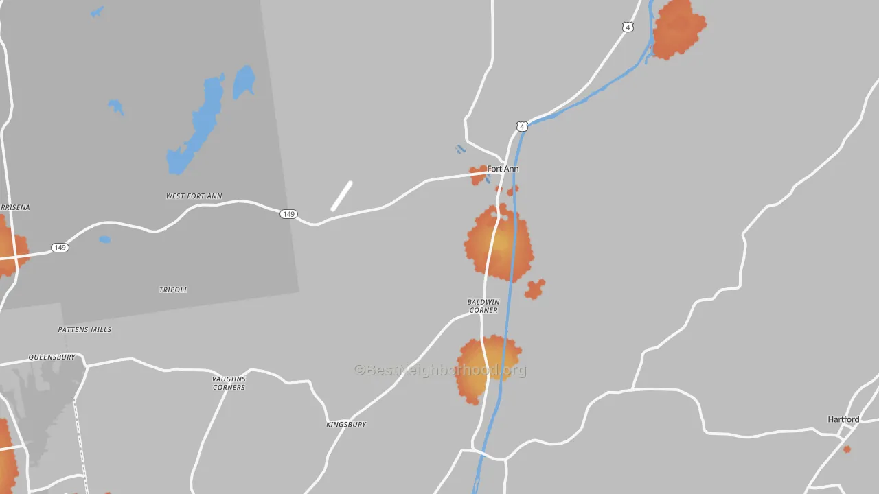 Bike Grade map of Fort Ann, NY