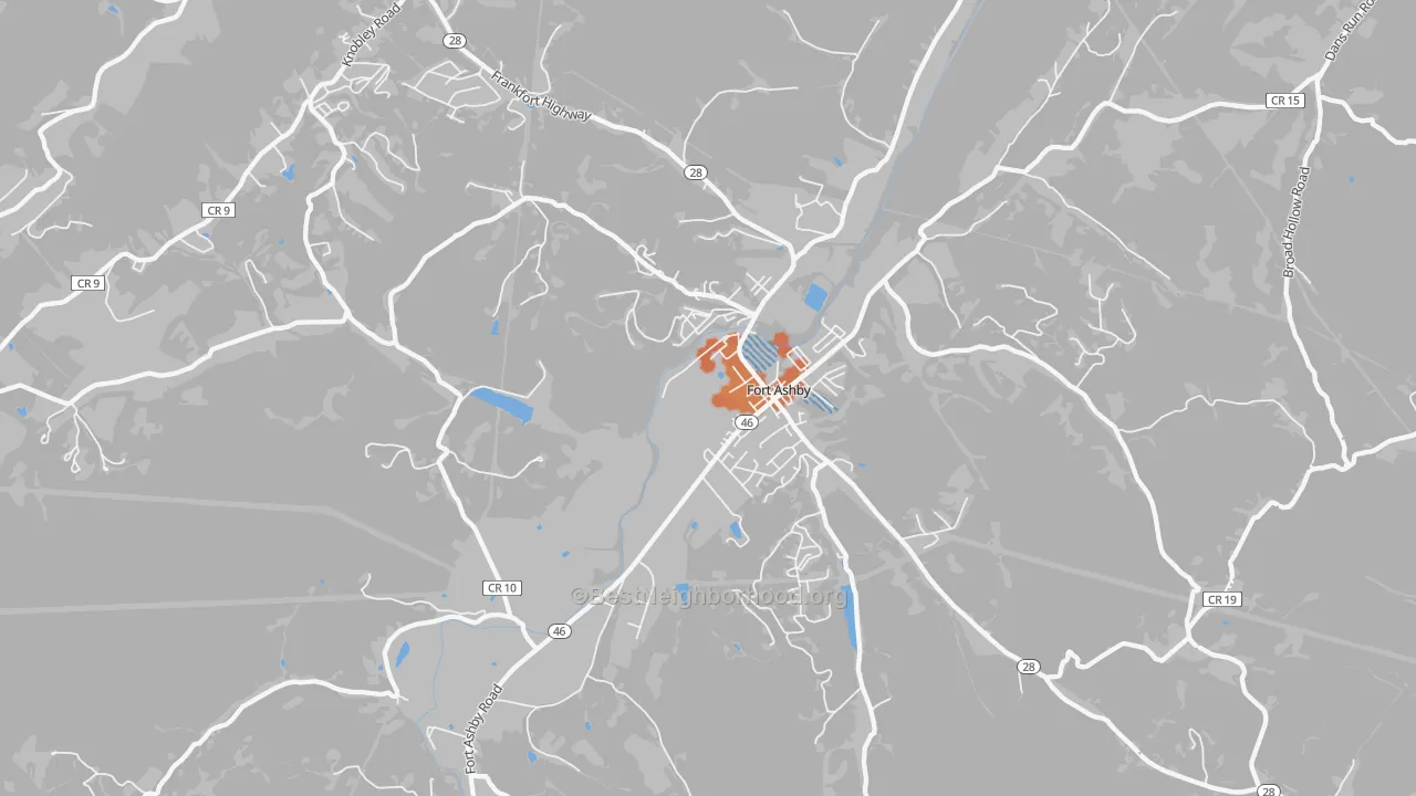 Bike Grade map of Fort Ashby, WV