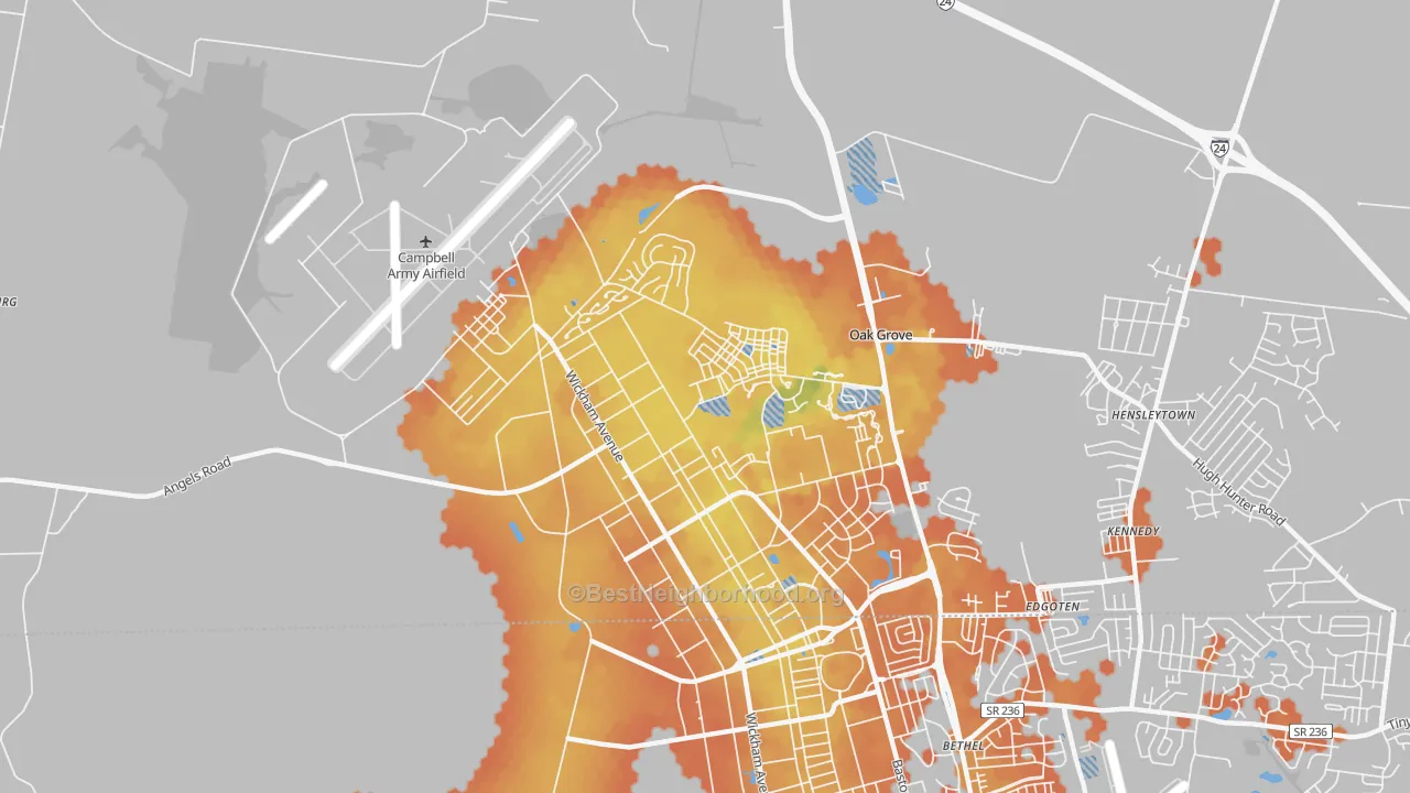 Bike Grade map of Fort Campbell North, KY