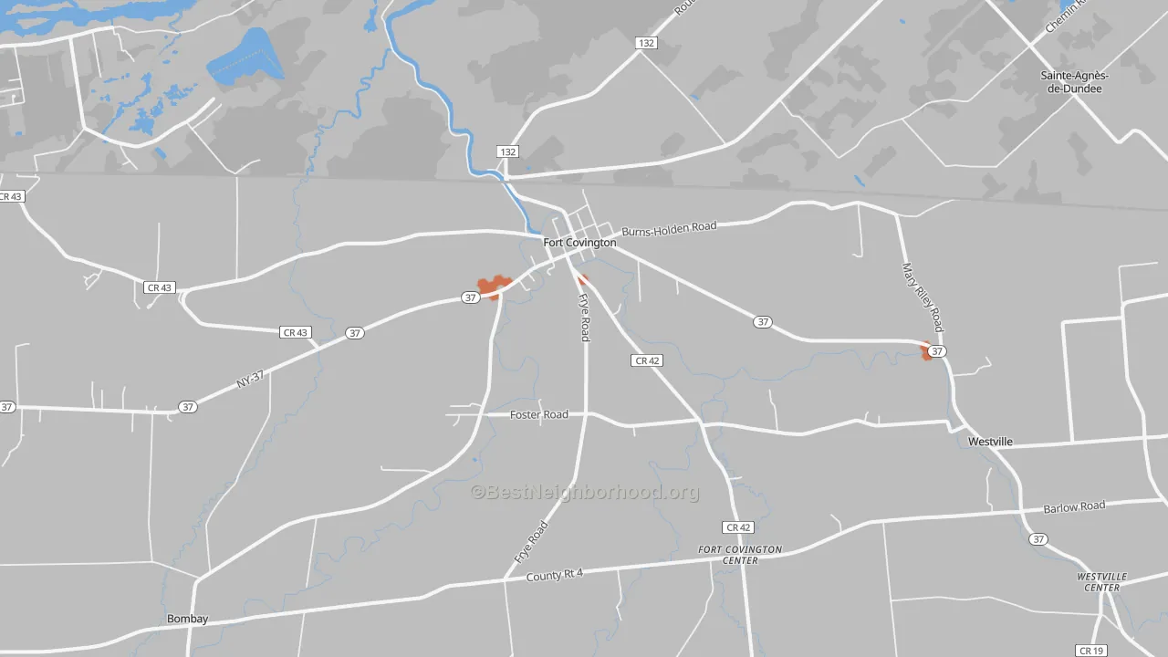 Bike Grade map of Fort Covington, NY