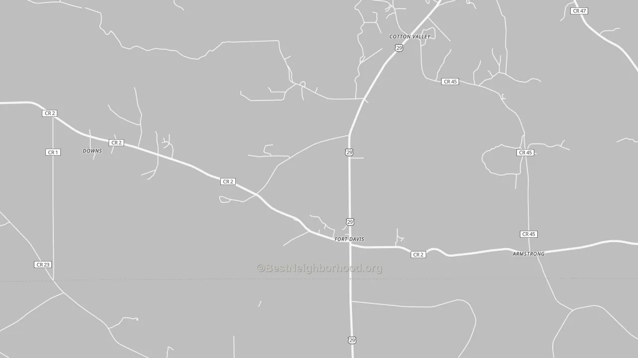 Bike Grade map of Fort Davis, AL