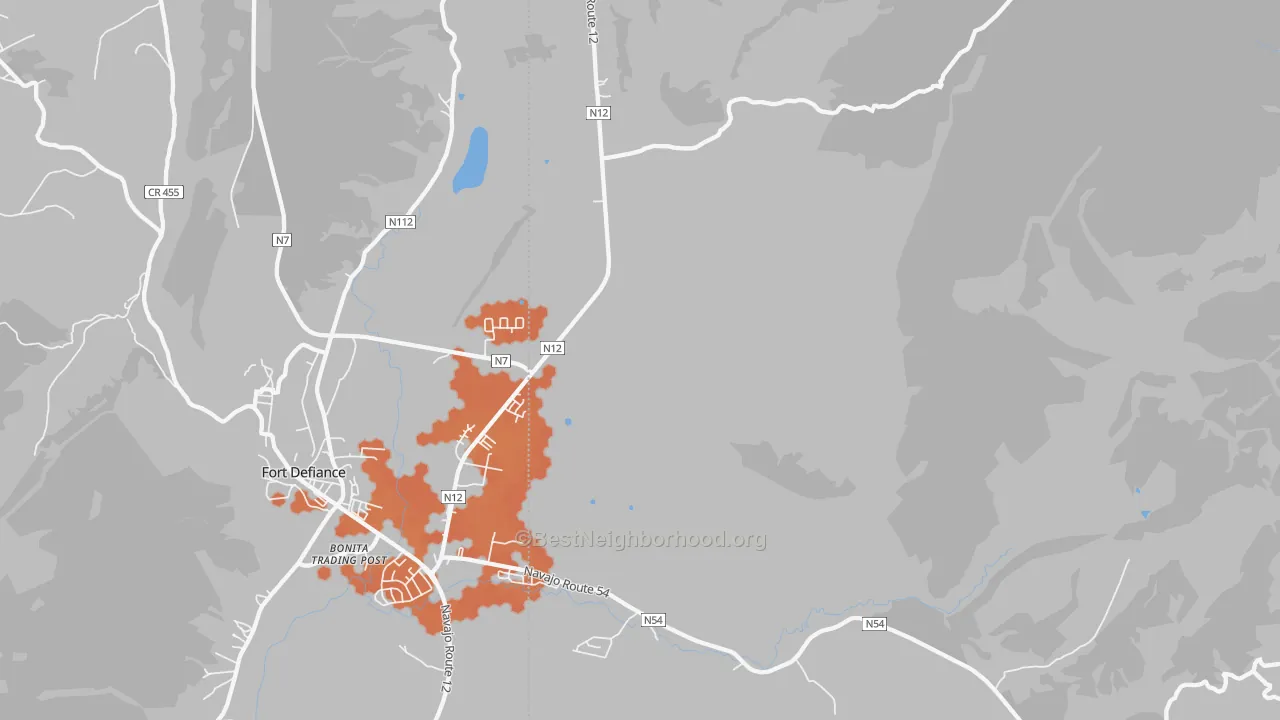 Bike Grade map of Fort Defiance, NM