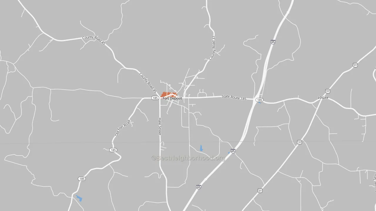 Bike Grade map of Fort Deposit, AL