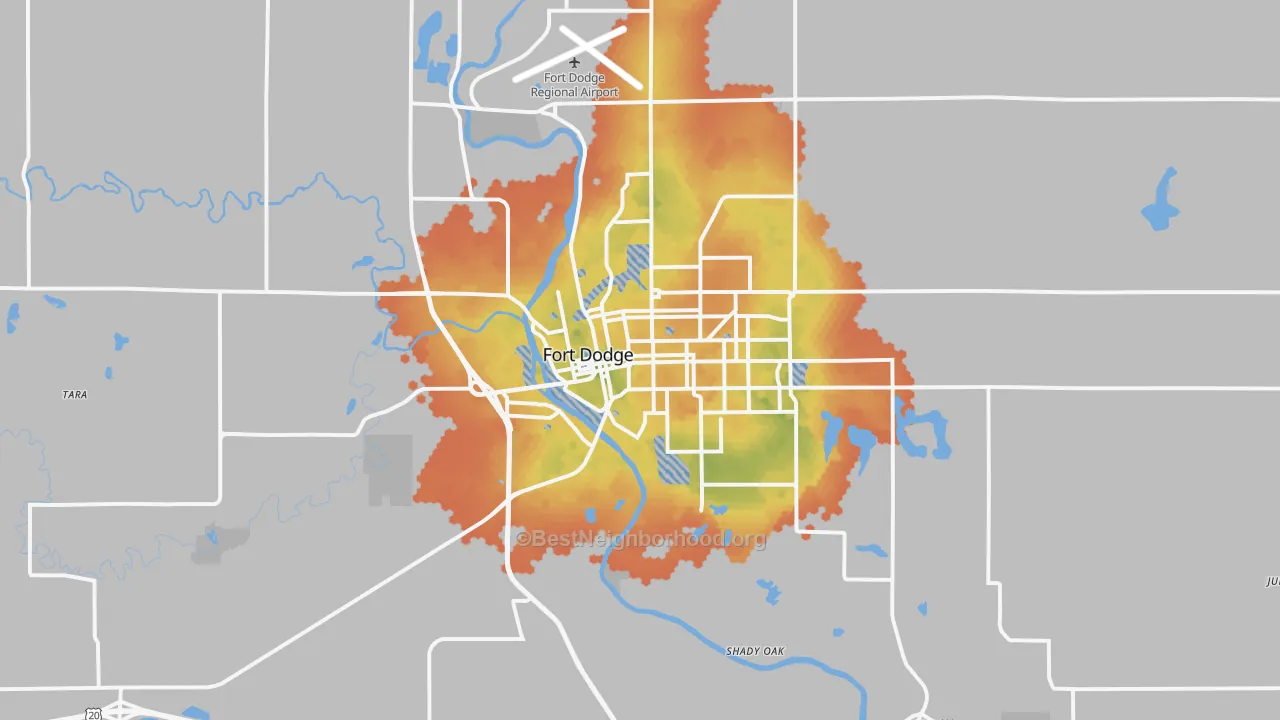 Bike Grade map of Fort Dodge, IA