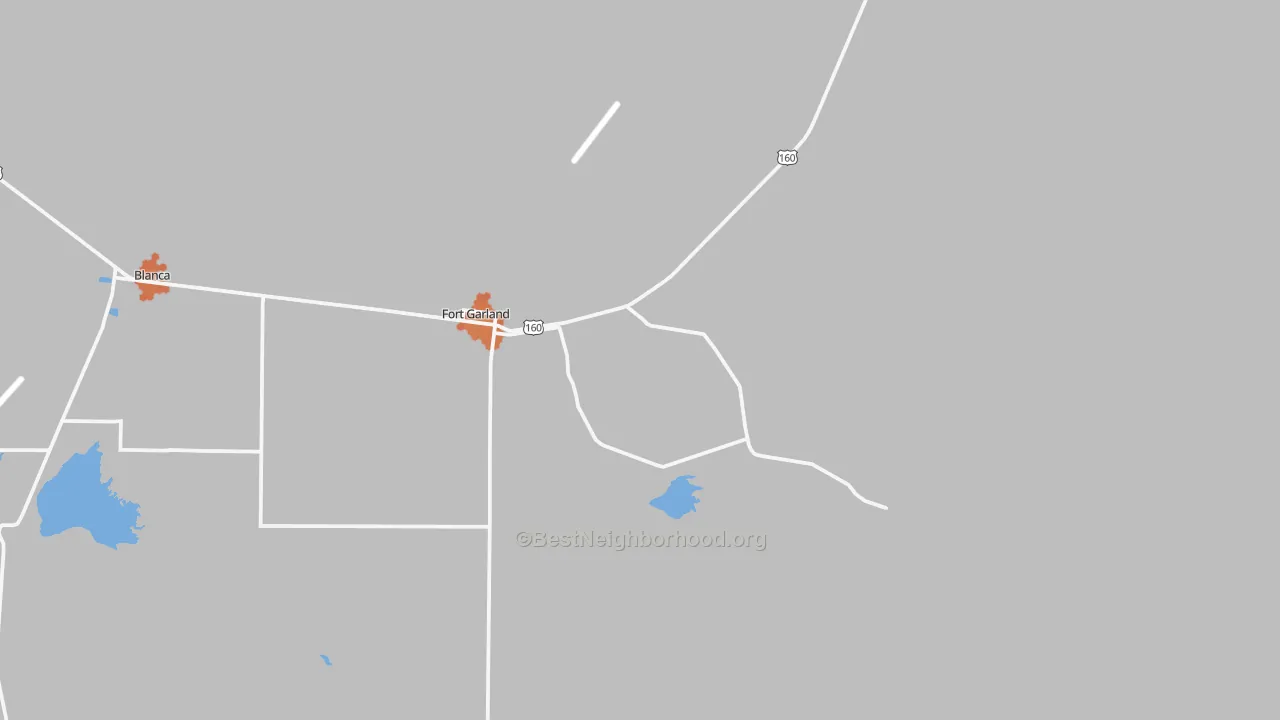 Bike Grade map of Fort Garland, CO
