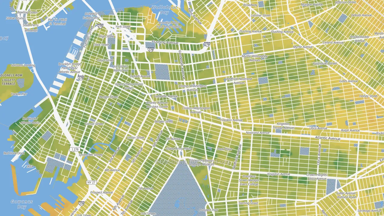 Bike Grade map of Fort Green, Brooklyn, NY