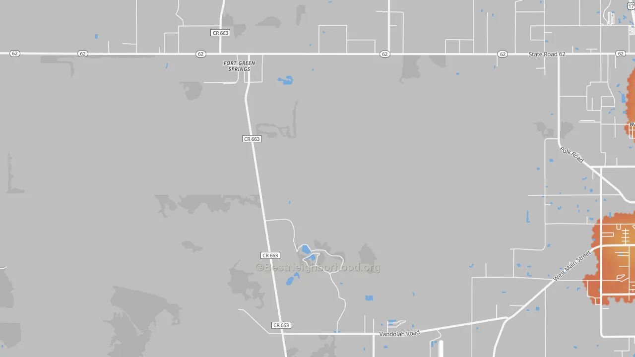 Bike Grade map of Fort Green Springs, FL