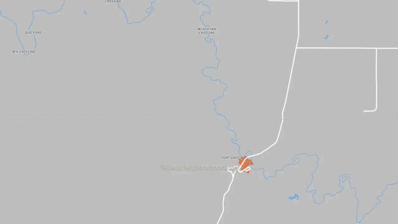 Bike Grade map of Fort Griffin, TX