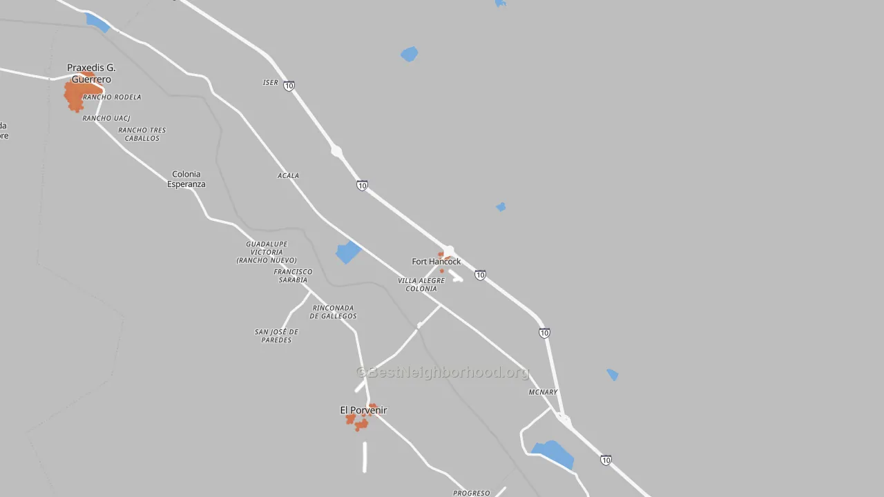 Bike Grade map of Fort Hancock, TX