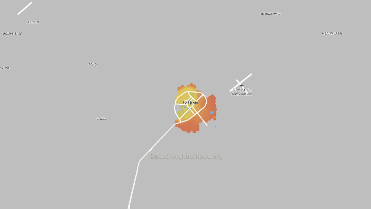 Bike Grade map of Fort Irwin, CA