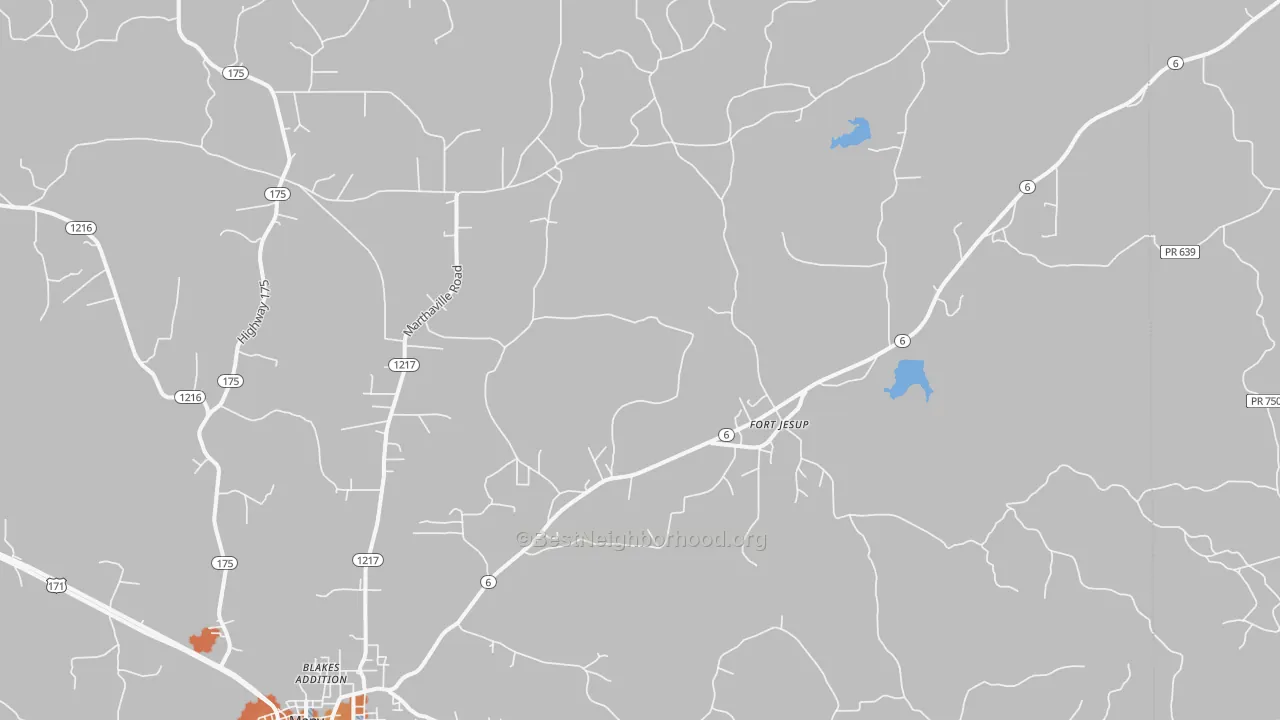 Bike Grade map of Fort Jesup, LA