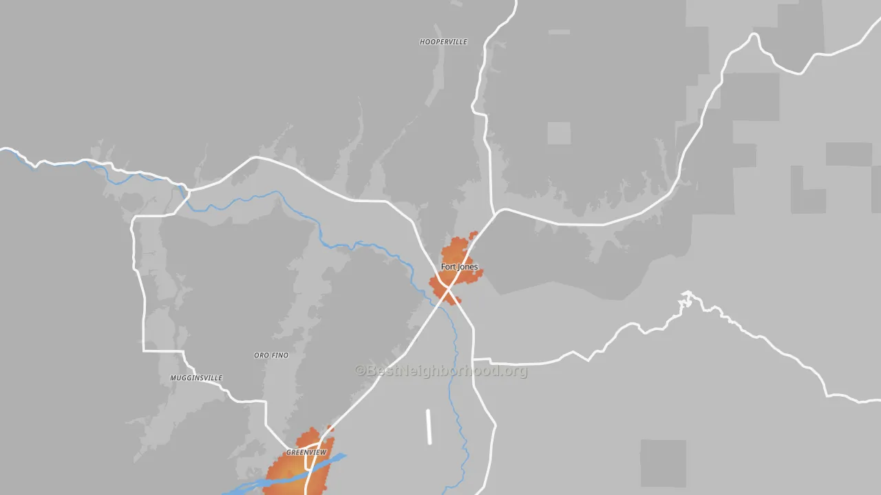 Bike Grade map of Fort Jones, CA