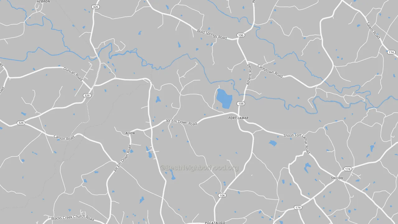 Bike Grade map of Fort Lamar, GA