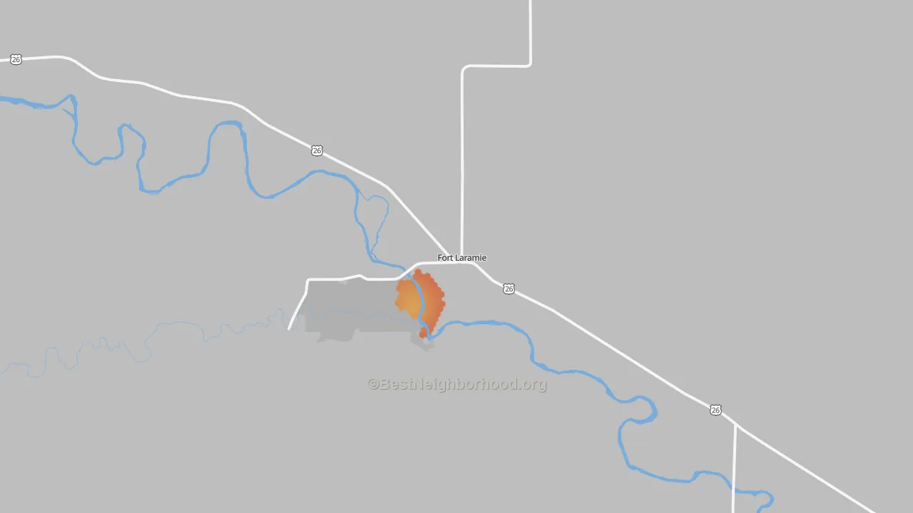 Bike Grade map of Fort Laramie, WY