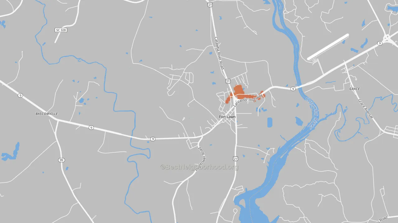 Bike Grade map of Fort Lawn, SC