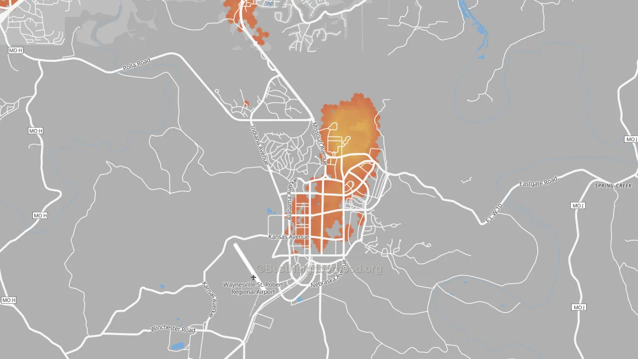Bike Grade map of Fort Leonard Wood, MO