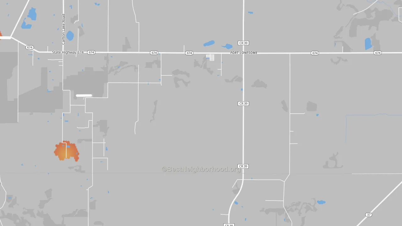 Bike Grade map of Fort Lonesome, FL