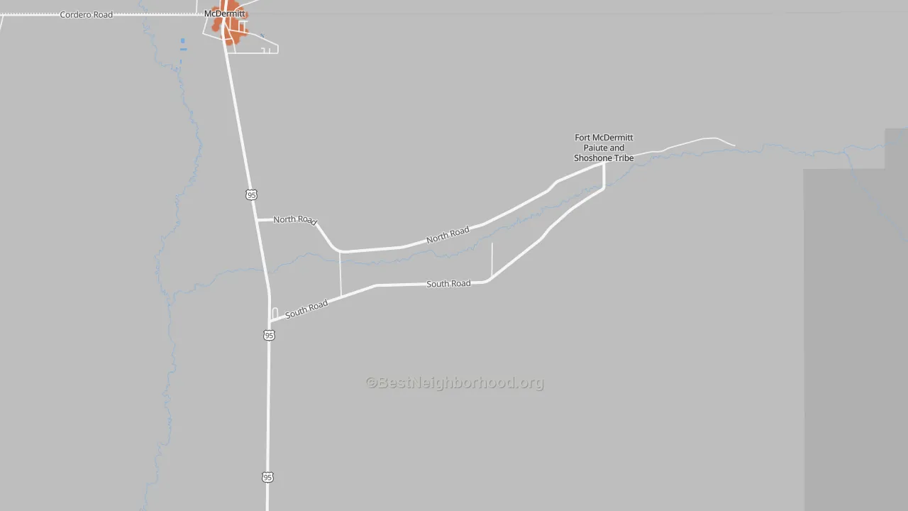 Bike Grade map of Fort McDermitt, NV