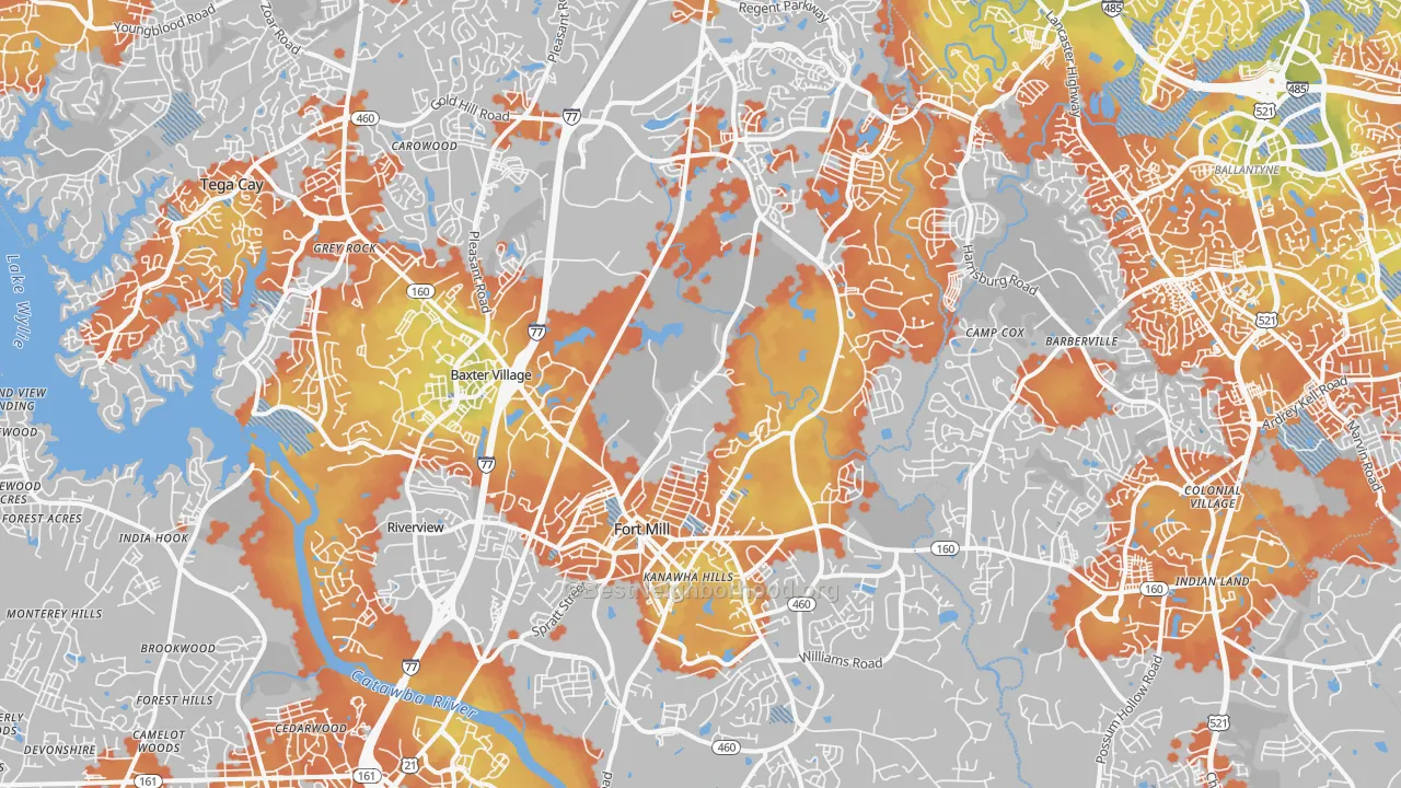 Bike Grade map of Fort Mill, SC