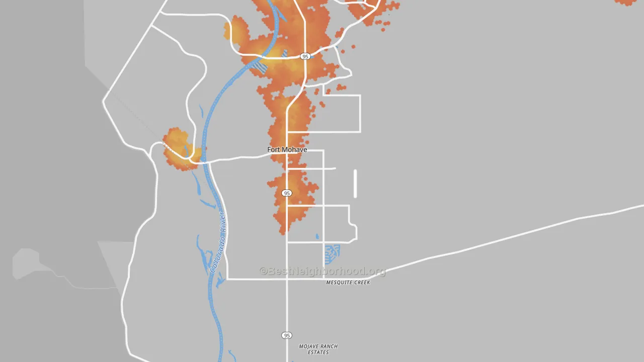 Bike Grade map of Fort Mohave, AZ